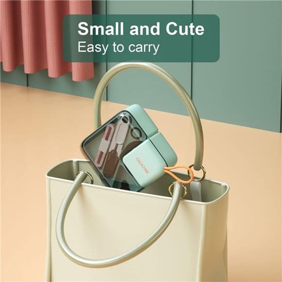 Small Travel Mini Sewing Kit with Case  for  Adult, Beginner- Light Green - Picture 4 of 7